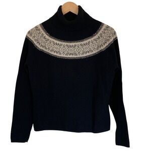 Jillian Jones Womens 100%‎ Snowflake Pearl Embellished Turtleneck Sweater Size M